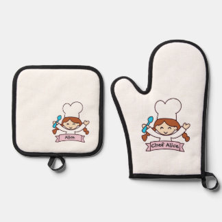 Ensemble De Gant De Cuisine Et De Manique Mini Masterchef Oven Mitt for Little Cooks!