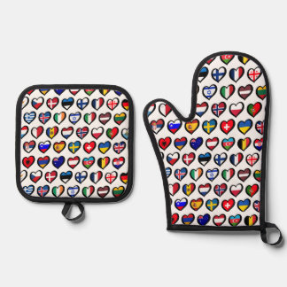 Ensemble De Gant De Cuisine Et De Manique Mitts au four - Drapeaux