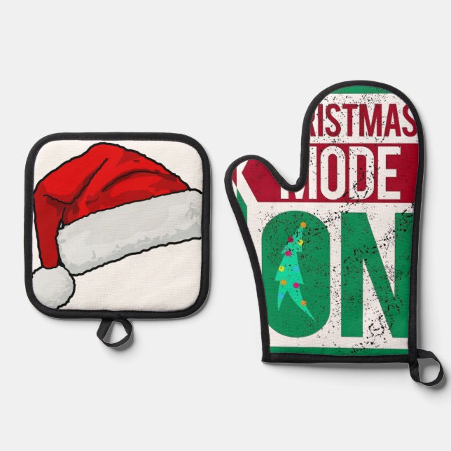 Ensemble De Gant De Cuisine Et De Manique mode noël activé en toi (Recto)
