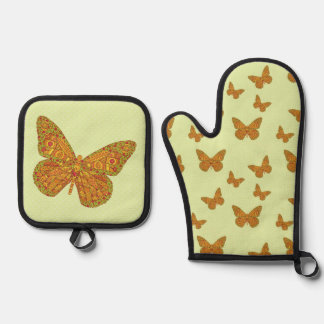 Ensemble De Gant De Cuisine Et De Manique Monarque indien