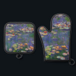 Ensemble De Gant De Cuisine Et De Manique Monet Water Lilies Chef-d'oeuvre Peinture<br><div class="desc">Monet Water Lilies - Ce tableau Monet classique a été peint par Claude Monet en 1916. Il fait partie de sa célèbre collection de nénuphars où il peint dans son jardin à Giverney,  France. Un tableau de chef-d'oeuvre.</div>