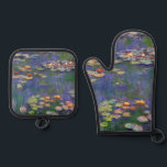 Ensemble De Gant De Cuisine Et De Manique Monet Water Lilies Chef-d'oeuvre Peinture<br><div class="desc">Monet Water Lilies - Ce tableau Monet classique a été peint par Claude Monet en 1916. Il fait partie de sa célèbre collection de nénuphars où il peint dans son jardin à Giverney,  France. Un tableau de chef-d'oeuvre.</div>