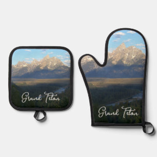 Ensemble De Gant De Cuisine Et De Manique Montagnes de Jackson Hole (Parc national de Grand