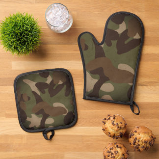 Ensemble De Gant De Cuisine Et De Manique Motif de camouflage militaire classique