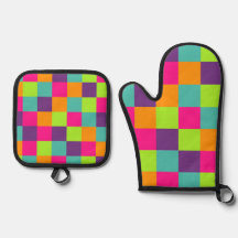 Motif de carrés géométriques colorés