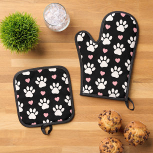 Ensemble De Gant De Cuisine Et De Manique Motif De Pâtes, Patrouilles De Chiens, Patrouilles