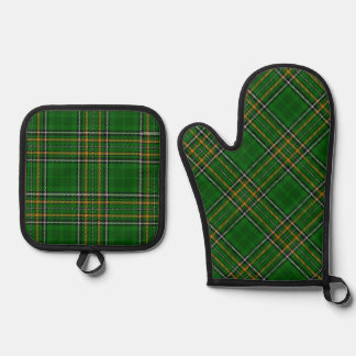 Ensemble De Gant De Cuisine Et De Manique Moufles de four national tartan irlandais