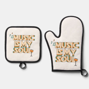 Ensemble De Gant De Cuisine Et De Manique Music Is My Soul