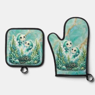 Ensemble De Gant De Cuisine Et De Manique Neos Kawaii Zodiaque Poissons