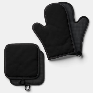 Ensemble De Gant De Cuisine Et De Manique Noir uni