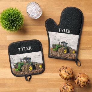 Ensemble De Gant De Cuisine Et De Manique Nom du tracteur de l'équipement agricole Tillage d