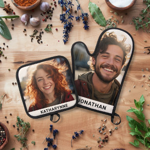 Ensemble De Gant De Cuisine Et De Manique Nom et photo personnalisés