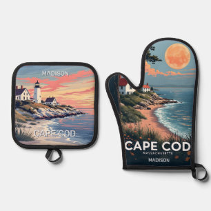 Ensemble De Gant De Cuisine Et De Manique Nom personnalisé Cape Cod Massachusetts