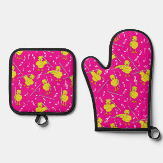 Ensemble De Gant De Cuisine Et De Manique Notes musicales Flute Chick