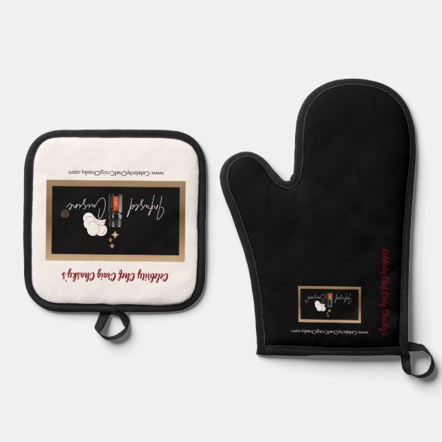 Ensemble De Gant De Cuisine Et De Manique Oven Mitt and Pot Holders (Recto)