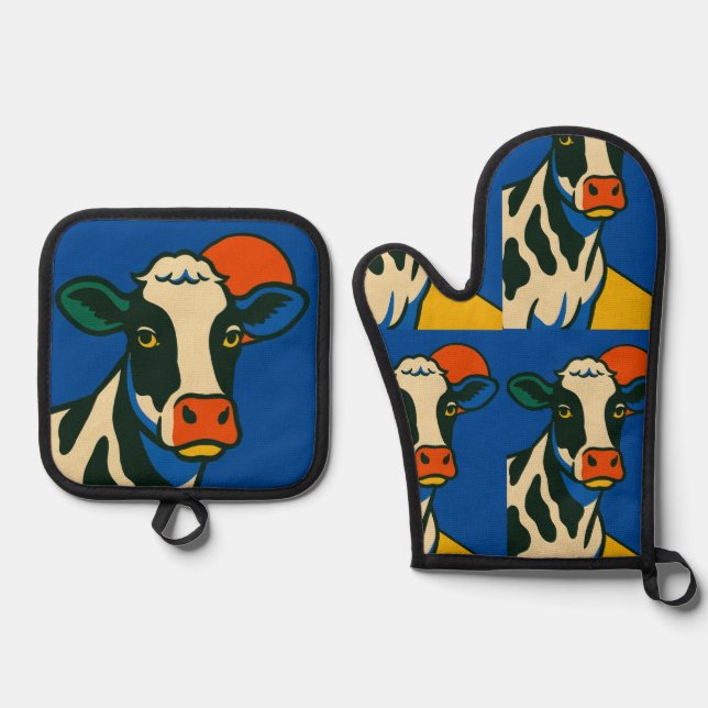 Ensemble De Gant De Cuisine Et De Manique Oven Mitt and Pot Holders (Recto)