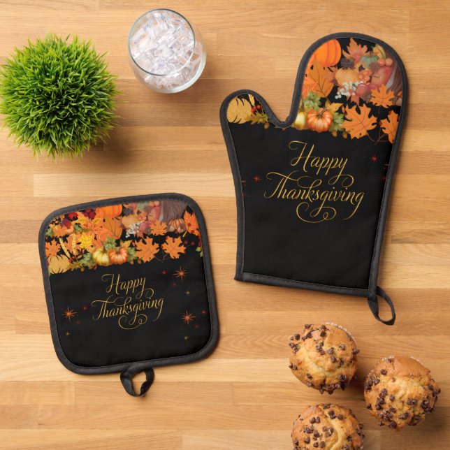 Ensemble De Gant De Cuisine Et De Manique Oven Mitt and Pot Holders Set (De haut en bas)