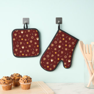 Ensemble De Gant De Cuisine Et De Manique Pain et sucres de canne d'épices