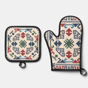 Ensemble De Gant De Cuisine Et De Manique Palestine traditionnelle Broderie tatreez boho