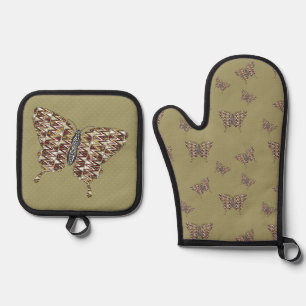 Ensemble De Gant De Cuisine Et De Manique Papilio dardanus