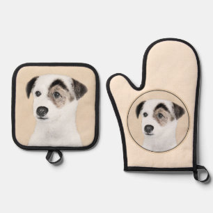 Ensemble De Gant De Cuisine Et De Manique Parson Jack Russell Terrier Peinture Chien d'anima