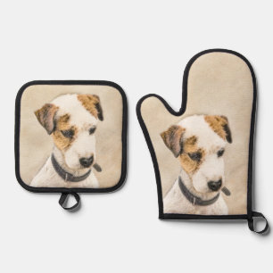 Ensemble De Gant De Cuisine Et De Manique Parson Jack Russell Terrier Peinture Chien d'anima