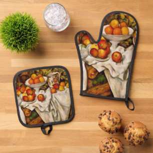Ensemble De Gant De Cuisine Et De Manique Paul Cezanne Pomples Oranges Impressionnisme