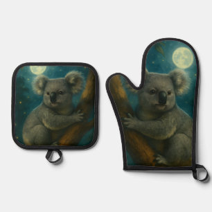 Ensemble De Gant De Cuisine Et De Manique Perch Koala Lune