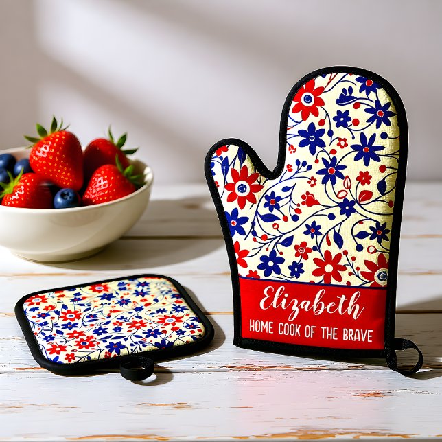 Ensemble De Gant De Cuisine Et De Manique Personalized Mom Home Cook Kitchen Set (Créateur téléchargé)