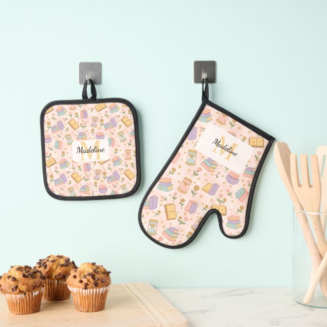 Ensemble De Gant De Cuisine Et De Manique Personalized Pastel Kitchen Magic Pink (In situ (suspendu))