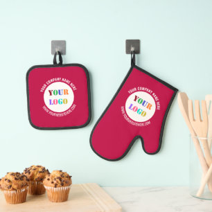 Ensemble De Gant De Cuisine Et De Manique Personnalisez le logo de votre entreprise et le te