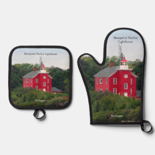 Ensemble De Gant De Cuisine Et De Manique Phare de Marquette Harbour