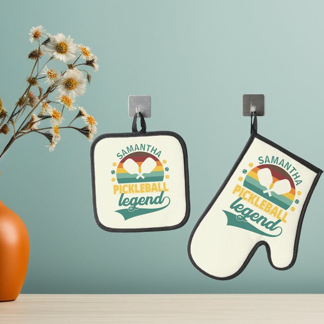 Ensemble De Gant De Cuisine Et De Manique Pickleball Legend Monogram Cadeau (Créateur téléchargé)