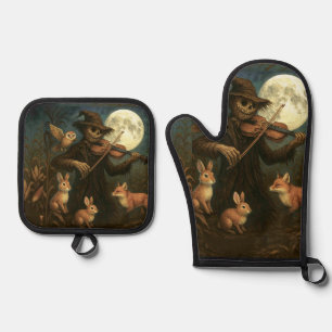 Ensemble De Gant De Cuisine Et De Manique Pleine lune Scarecrow Serenade
