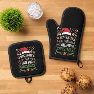 Ensemble De Gant De Cuisine Et De Manique Plus susceptible d'être en retard pour Noël Famill