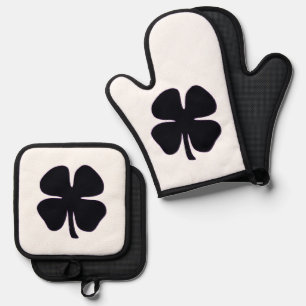 Ensemble De Gant De Cuisine Et De Manique Porte-pot en silicone Black Clover