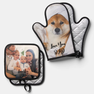 Ensemble De Gant De Cuisine Et De Manique Porte-pots personnalisés avec photo