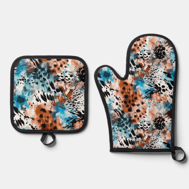 Ensemble De Gant De Cuisine Et De Manique Poster de animal (Recto)