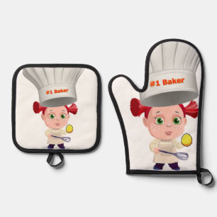 Ensemble De Gant De Cuisine Et De Manique Pots et Mitt de four #1 OEufs boulangers