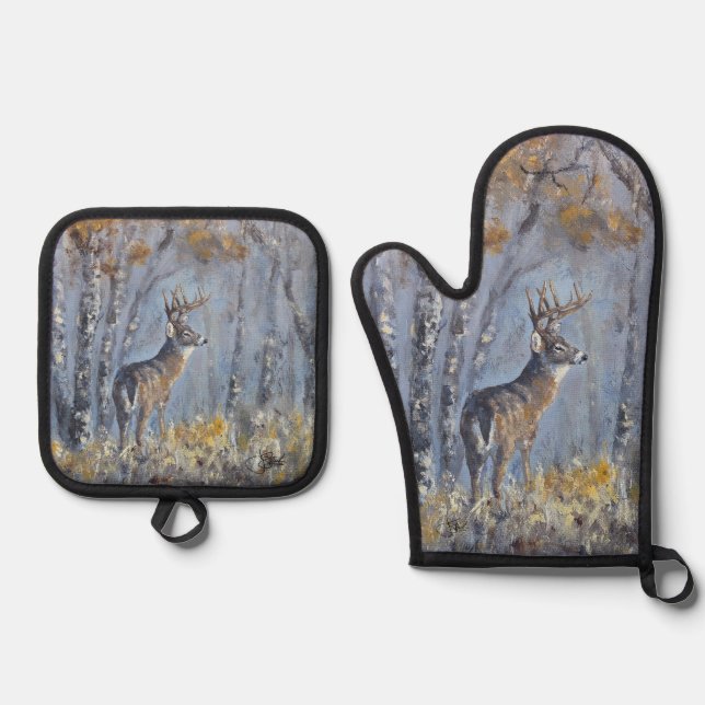 Ensemble De Gant De Cuisine Et De Manique Prairie Buck (Recto)