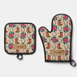 Ensemble De Gant De Cuisine Et De Manique Princesse sur mesure du Midwest designer