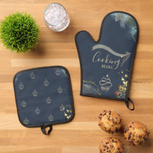 Ensemble De Gant De Cuisine Et De Manique Professionnel, moustache dorée, Cupcake, Cuisine B