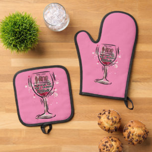Ensemble De Gant De Cuisine Et De Manique Que Votre Vin Soit Plus Fort Que Celui De Votre Fi