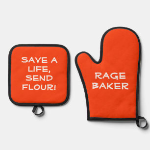 Ensemble De Gant De Cuisine Et De Manique Rage Baker Oven Mitt et Pot Holders