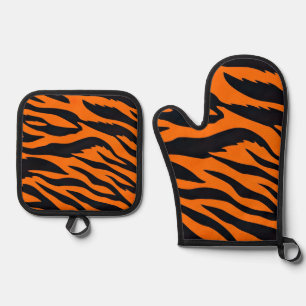 Ensemble De Gant De Cuisine Et De Manique rayures de tigre