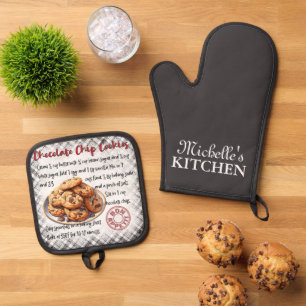 Ensemble De Gant De Cuisine Et De Manique Recette de cuisson personnalisée à base de chips d