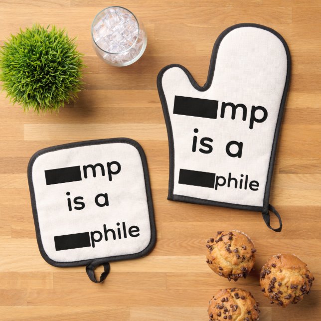 Ensemble De Gant De Cuisine Et De Manique Redacted Oven Mitt & Pot Holder Set (De haut en bas)