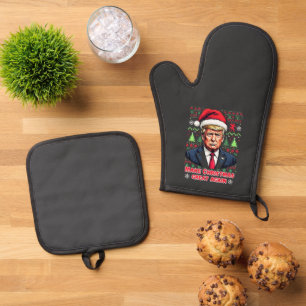 Ensemble De Gant De Cuisine Et De Manique Rendre Noël super à nouveau laid Noël Sweat trump