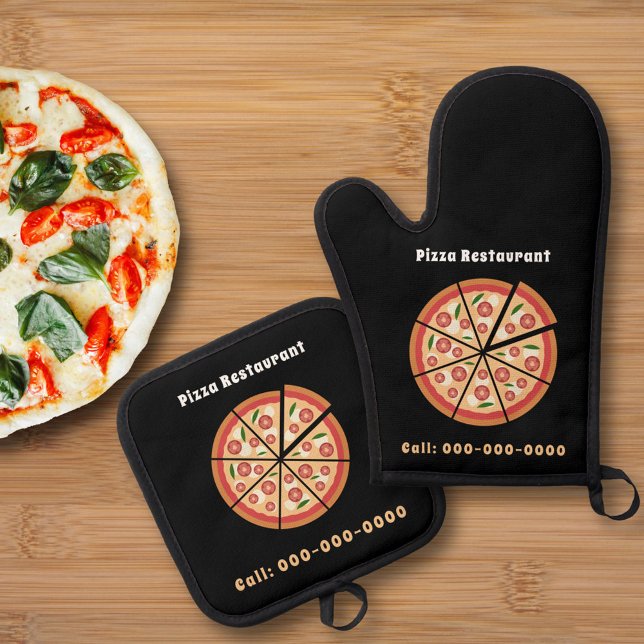 Ensemble De Gant De Cuisine Et De Manique Restaurant Pizza (Pizza Oven Mitt & Pot Holder Set)