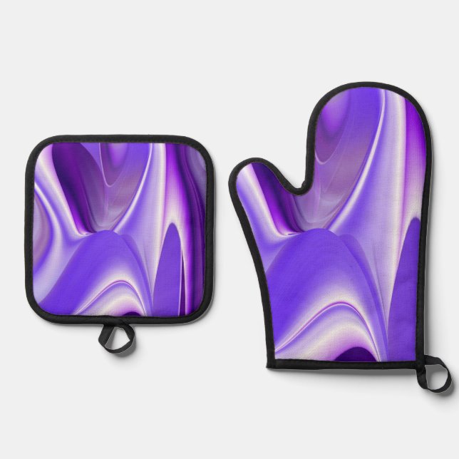 Ensemble De Gant De Cuisine Et De Manique Rêves d'arc-en-ciel violet (Recto)